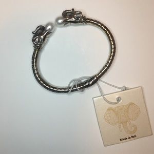 Sterling Silver Bracelet Pearls and Elephants